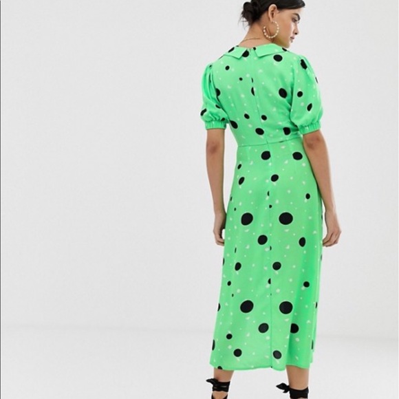 Vintage inspired midi tea dress in spot print - Picture 5 of 8